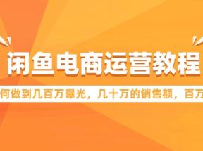 闲鱼电商运营教程：如何做到几百万曝光，几十万的销售额，百万利润