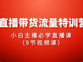 2024直播带货流量特训营，小白主播必学直播课（9节视频课）