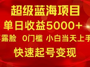 2024超级蓝海项目 单日收益5000+ 不露脸小游戏直播，小白当天上手，快手起号变现