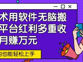 新技术用软件无脑搬运，平台红利多重收益，月赚万元，小白也能轻松上手