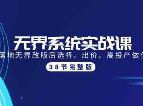 无界系统实战课：全体系落地无界改版后选择、出价、高投产做付费引流-38节