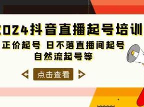 2024抖音直播起号培训班，正价起号 日不落直播间起号 自然流起号等（33节）