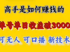 高手是如何赚钱的，一天收益至少3000+以上，小白当天就能够上手，这是穷人翻盘的一...