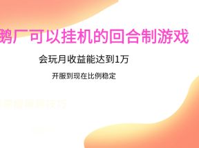 鹅厂的回合制游戏，会玩月收益能达到1万+，开服到现在比例稳定