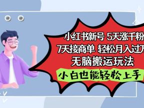 小红书影视泥巴追剧5天涨千粉7天接商单轻松月入过万无脑搬运玩法，小白也能轻松上手