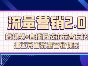 流量营销2.0：短视频+直播低成本获客方法，建立完善流量营销体系（72节）