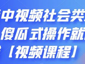 抖音中视频社会类玩法，傻瓜式操作就能赚钱