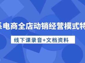 淘系电商全店动销经营模式特训营，线下课录音+文档资料