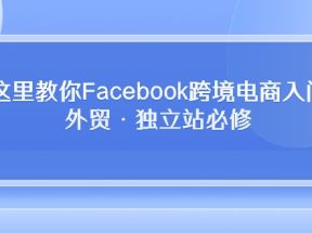 在这里教你Facebook跨境电商入门课，外贸·独立站必修（19节课）