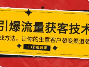 《引爆流量 获客技术》实战方法，让你的生意客户裂变渠道裂变（13节）