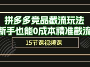 拼多多竞品截流玩法，新手也能0成本精准截流（15节课）