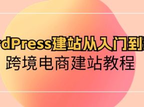 WordPress建站从入门到精通，跨境电商建站教程（60节课）