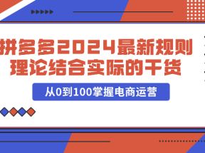 拼多多2024最新规则理论结合实际的干货，从0到100掌握电商运营