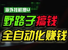 海外挂机撸U新平台，日赚8-15美元，全程无人值守，可批量放大，工作室内部项目！