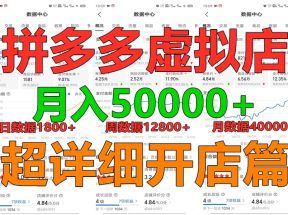 拼多多虚拟电商训练营月入40000+你也行，暴利稳定长久，副业首选