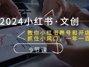 2024小红书文创：教你小红书养号和开店、抓住小风口 一年一百万 (9节课)