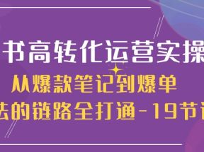 小红书高转化运营实操指南，从爆款笔记到爆单玩法的链路全打通（19节课）