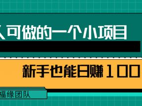 人可做的一个小项目，既能赚钱又能引流，新手也能日赚100+【视频教程】