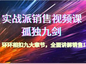 实战派销售视频课-孤独九剑，环环相扣九大章节，全面讲解销售（62节）