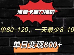 流量卡暴力推销模式一单80-170元一天至少10单，单日变现800元