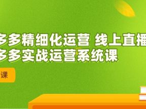 拼多多精细化运营 线上直播课：拼多多实战运营系统课（更新47节）