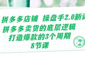 拼多多店铺操盘手2.0新课，拼多多卖货的底层逻辑，打造爆款的3个周期（8节）