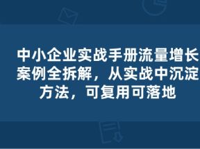 中小企业实操手册-流量增长案例拆解，从实操中沉淀方法，可复用可落地