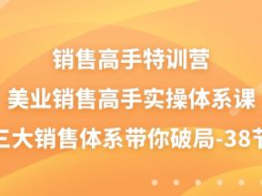 销售高手特训营，美业销售高手实操体系课，三大销售体系带你破局（38节）