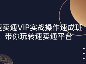 速卖通VIP实战操作速成班，带你玩转速卖通平台