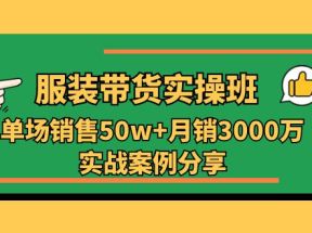 服装带货实操培训班：单场销售50w+月销3000万实战案例分享（27节）