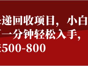 快递回收项目，小白也可一分钟轻松入手，日赚500-800