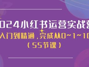 2024小红书运营实战营，从入门到精通，完成从0~1~100（51节课）