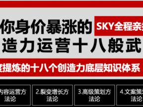 让你的身价暴涨的创造力运营十八般武艺 高度提炼的18个创造力底层知识体系