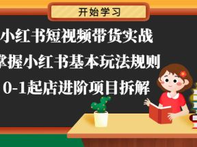 小红书短视频带货实战-掌握小红书基本玩法规则，0-1起店进阶项目拆解