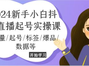 2024新手小白抖音直播起号实操课，流量/起号/标签/爆品/数据等