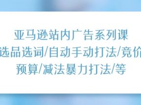 亚马逊站内广告系列课：选品选词/自动手动打法/竞价预算/减法暴力打法/等