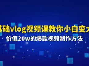 0基础vlog视频课教你小白变大神：价值20w的爆款视频制作方法