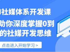 AI社媒体系开发课-帮助你深度掌握0到N的社媒开发思维（89节）