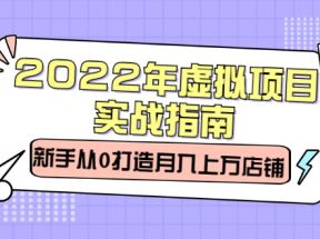 2022年虚拟项目实战指南，新手从0打造月入上万店铺