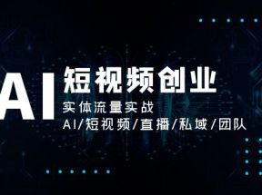 AI短视频创业，实体流量实战，AI/短视频/直播/私域/团队