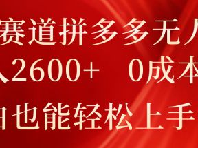 蓝海赛道拼多多无人直播，日入2600+，0成本变现，小白也能轻松上手