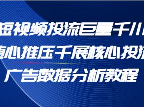 短视频投流巨量千川随心推压千展核心投流广告数据分析教程（65节）