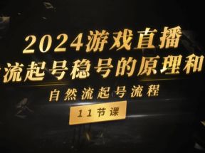 2024游戏直播自然流起号稳号的原理和实战，自然流起号流程（11节）