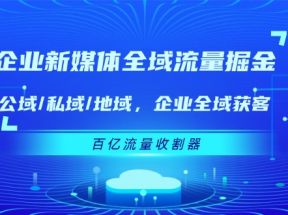 企业新媒体全域流量掘金：公域/私域/地域 企业全域获客 百亿流量收割器