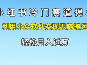 小红书冷门赛道揭秘,利用小众软件实现无脑搬运，轻松月入过万