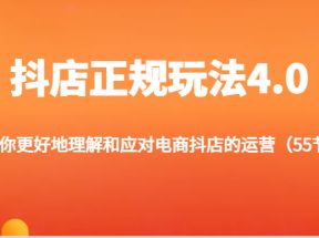 抖店正规玩法4.0-助你更好地理解和应对电商抖店的运营（55节）