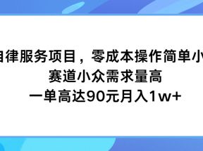 打卡自律服务项目，零成本操作简单小白可做，赛道小众需求量高，一单高达90元月入1w+