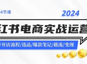 2024小红书电商实战运营课：账号搭建/开店流程/选品/爆款笔记/截流/变现