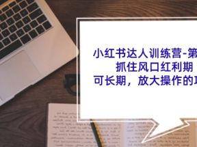 小红书达人训练营第4期：抓住风口红利期，可长期，放大操作的项目