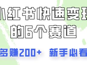 小红书快速变现的6个赛道，一天多赚200，所有人必看教程！